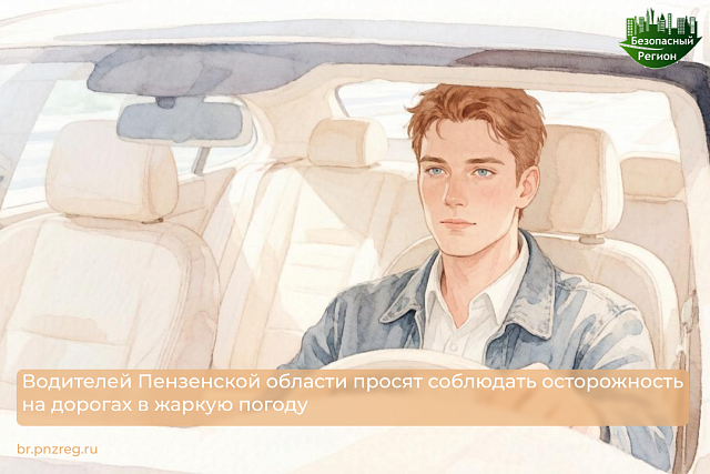 Водителей Пензенской области просят соблюдать осторожность на дорогах в жаркую погоду